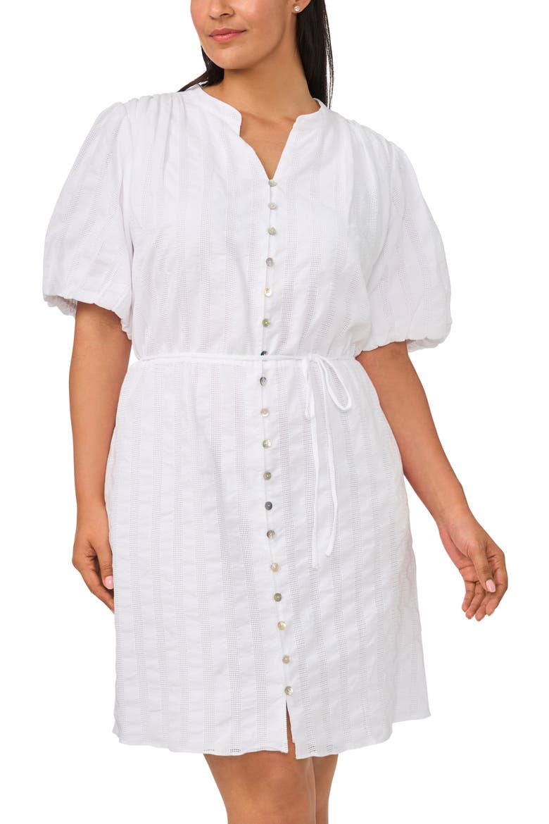 Embroidered Cotton Dress, Alternate, color, BRIGHT WHITE