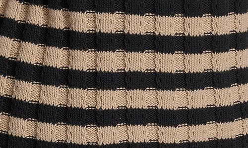 Dkny Jeans Stripe Rib Knit Sleeveless Top In Black