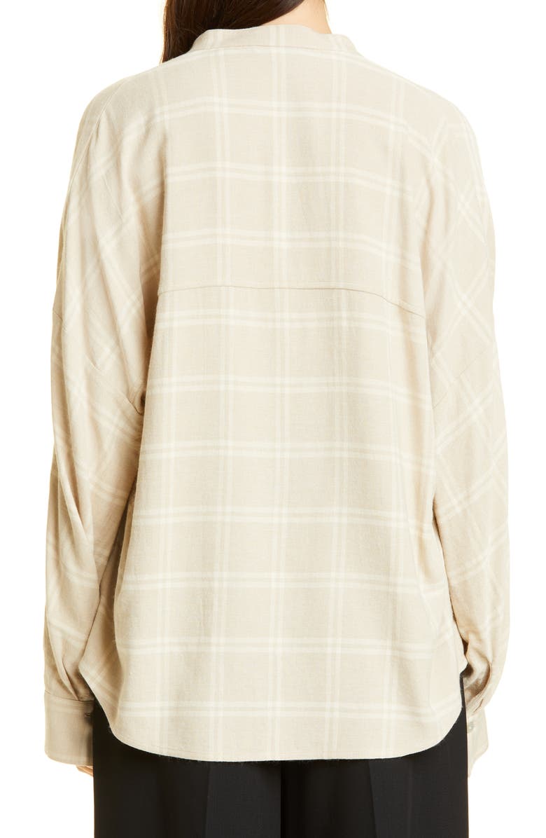 Vince Shadow Plaid Top, Alternate, color, Oatmeal