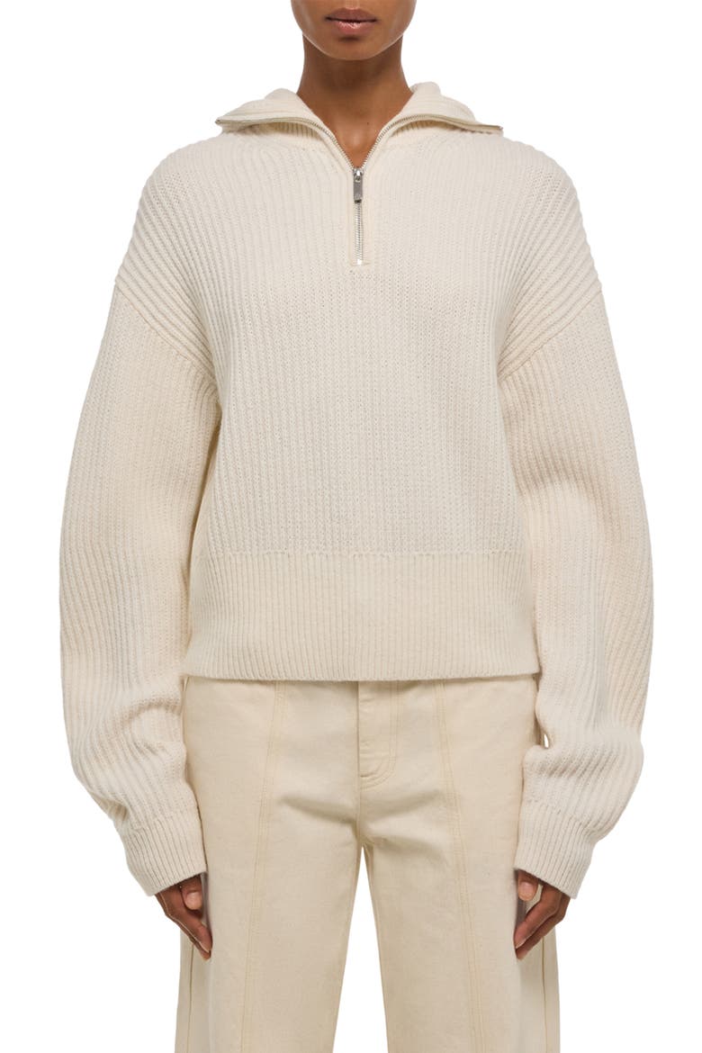 Balaclava Quarter Zip Hoodie, Main, color, IVORY