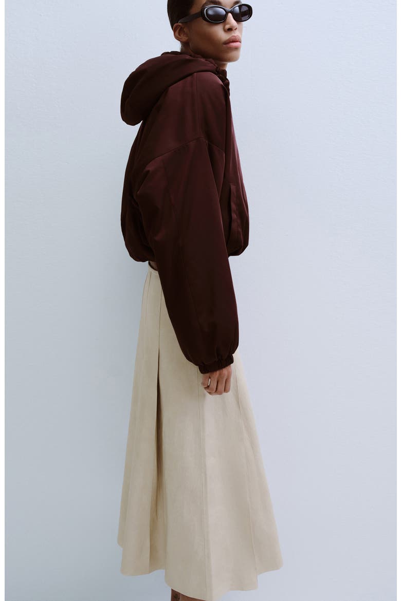 Sia Faux Leather Godet Skirt, Alternate, color, ECRU