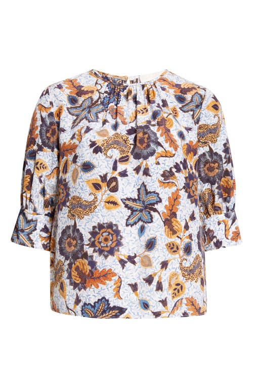 Ulla Johnson Mirelle Floral Silk Top In Jasmine