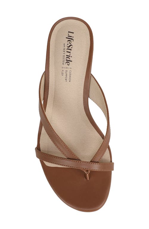 Lifestride Navine Kitten Heel Flip Flop In Brown