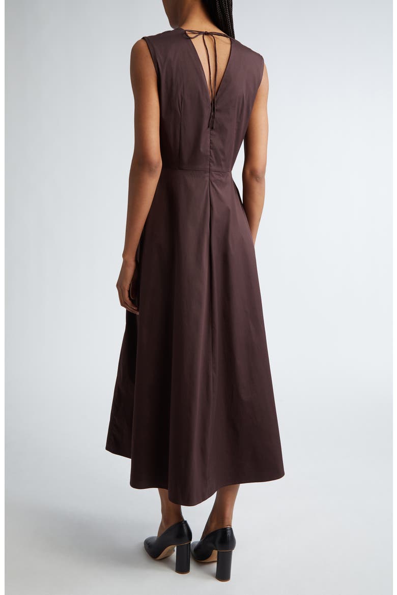 Alloro V-Neck Sleeveless Midi Dress, Alternate, color, WINE COLOURED