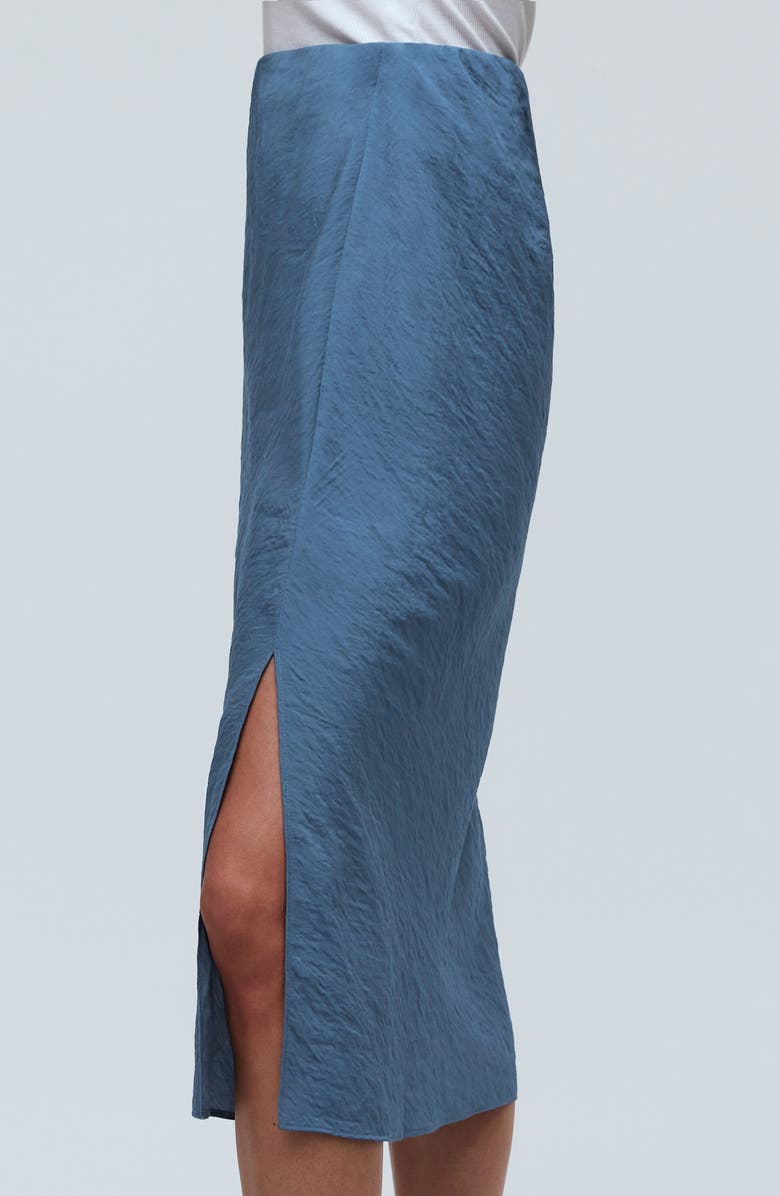 Madewell Crinkled Satin Slip Skirt, Alternate, color, Curfew