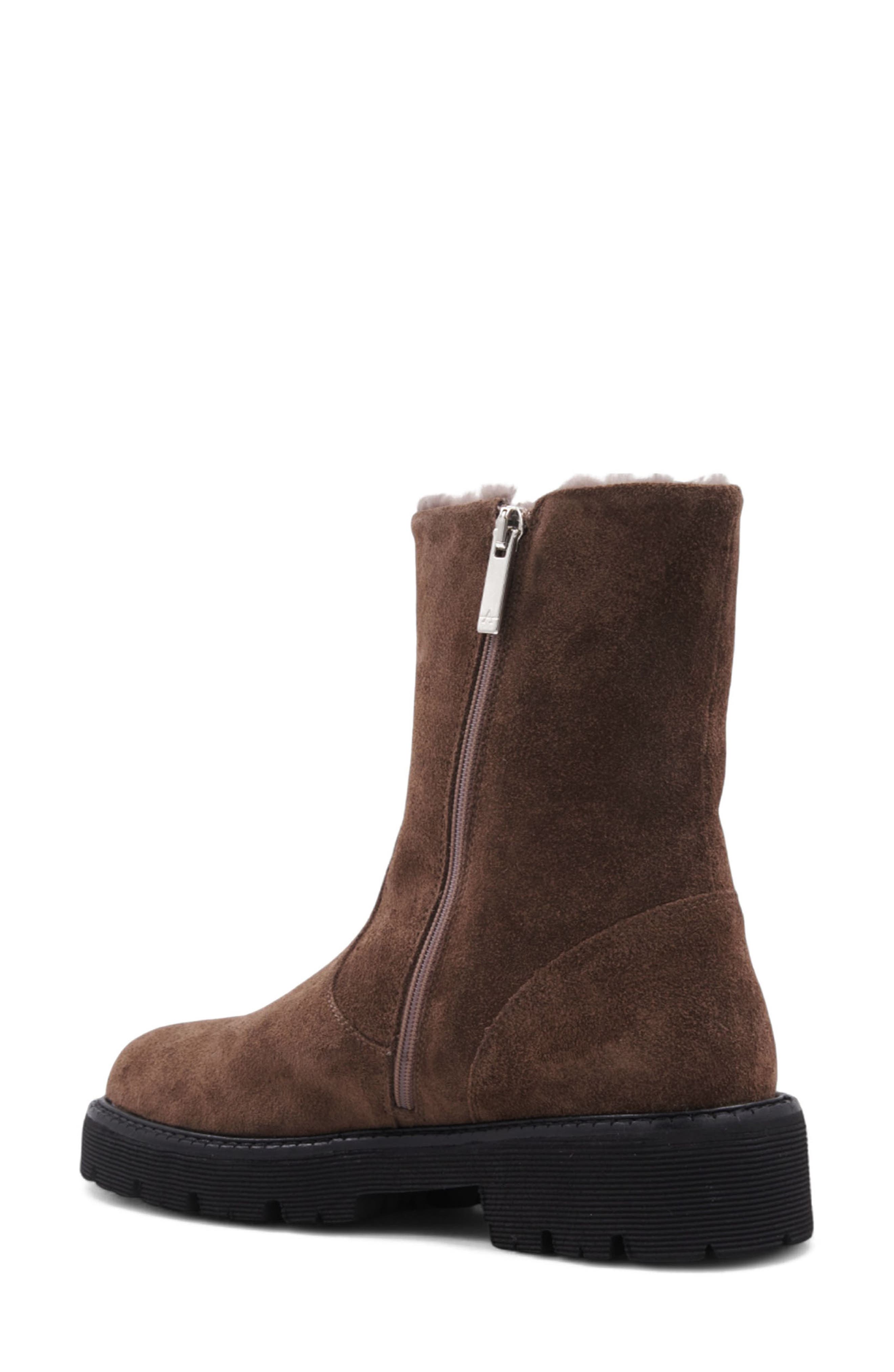 Eloise Genuine Shearling Lined Weatherproof Bootie, Alternate, color, TAUPE SUEDE
