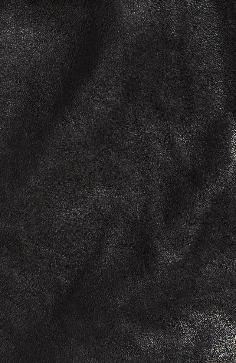 Caslon<sup>®</sup> Leather Moto Jacket with Removable Hood, Alternate, color, 