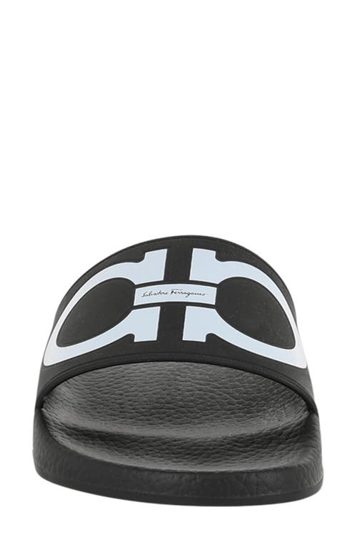 Ferragamo Groovy Gancini Slide Sandal In Black