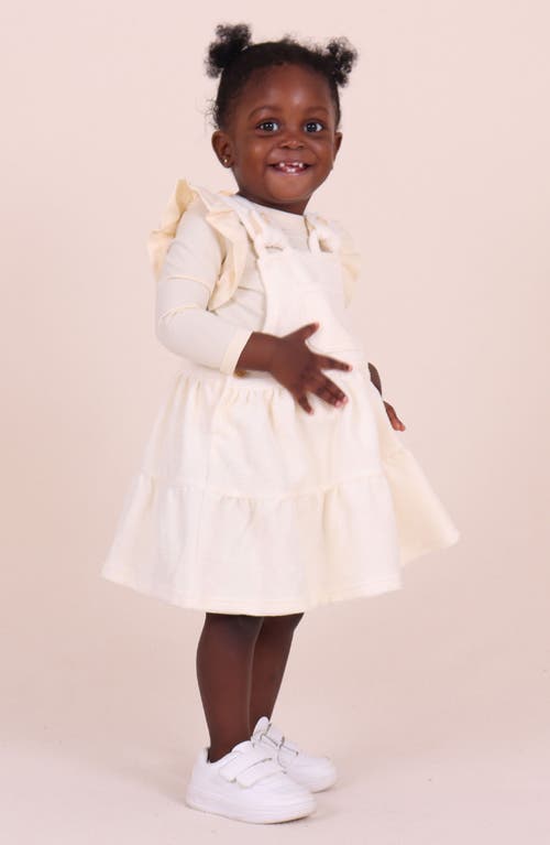 Tiny Tribe Waterfall Tiered Overall Dress In White