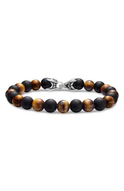 Spiritual Beads Bracelet with Black Onyx and Tigers Eye