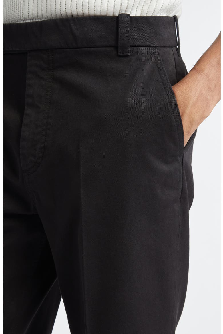 Cotton Twill Crop Chinos, Alternate, color, BLACK