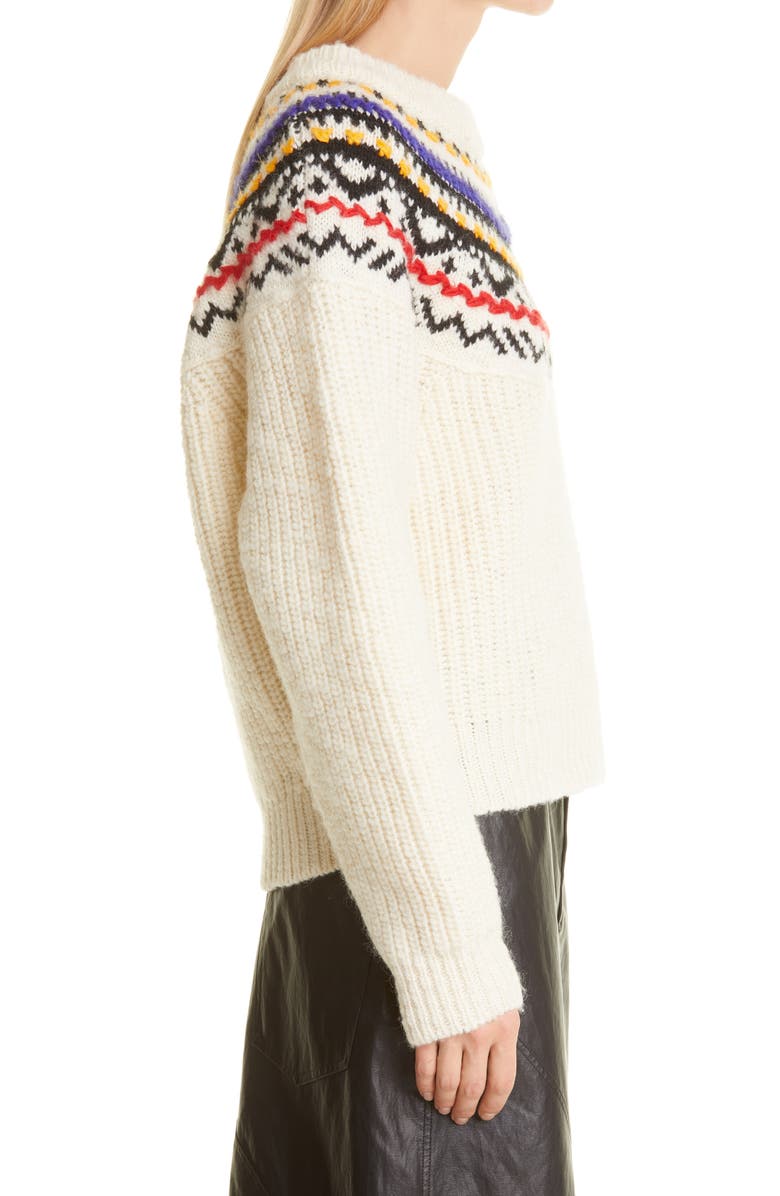 Isabel Marant Étoile Gil Fair Isle Wool Blend Sweater, Alternate, color,