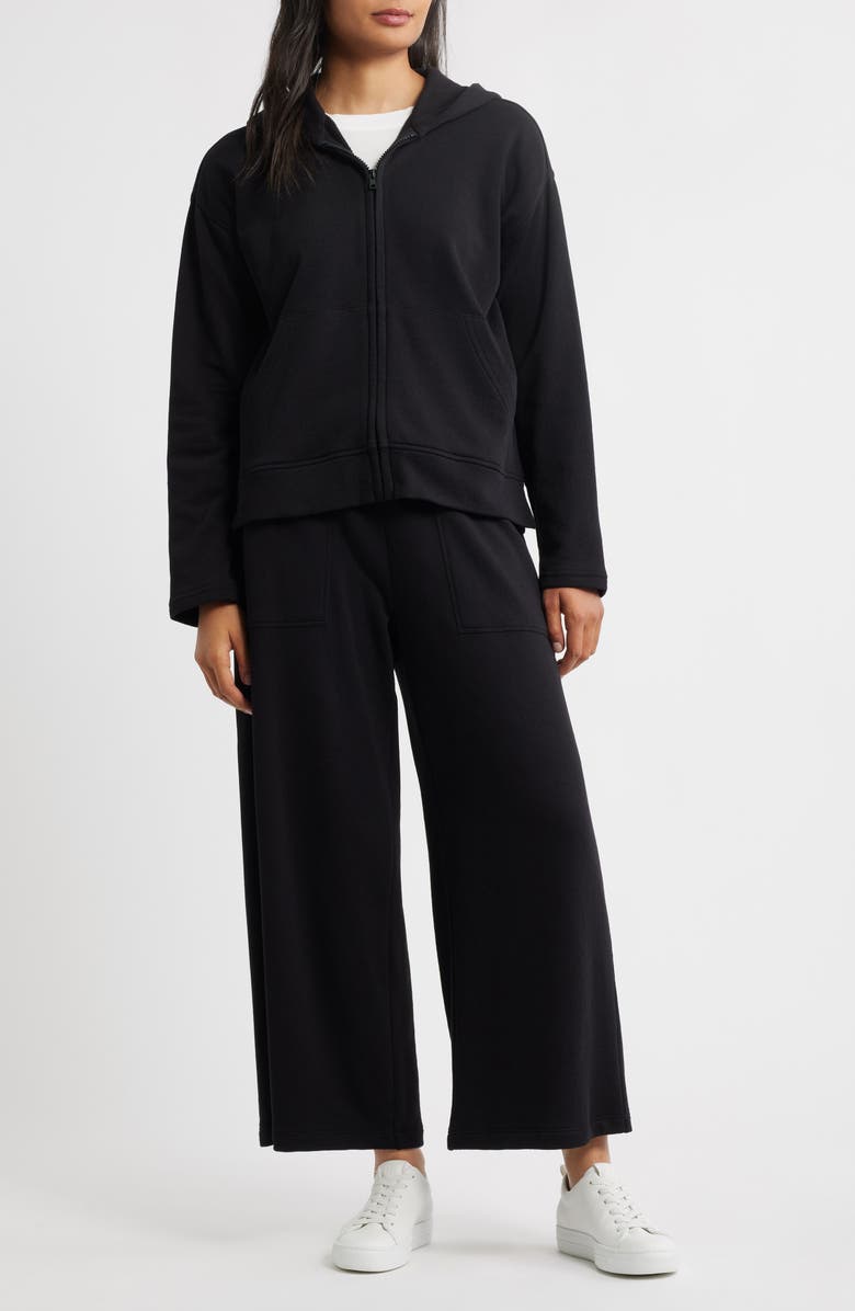 Eileen Fisher Organic Cotton Zip-Up Hoodie, Alternate, color, 