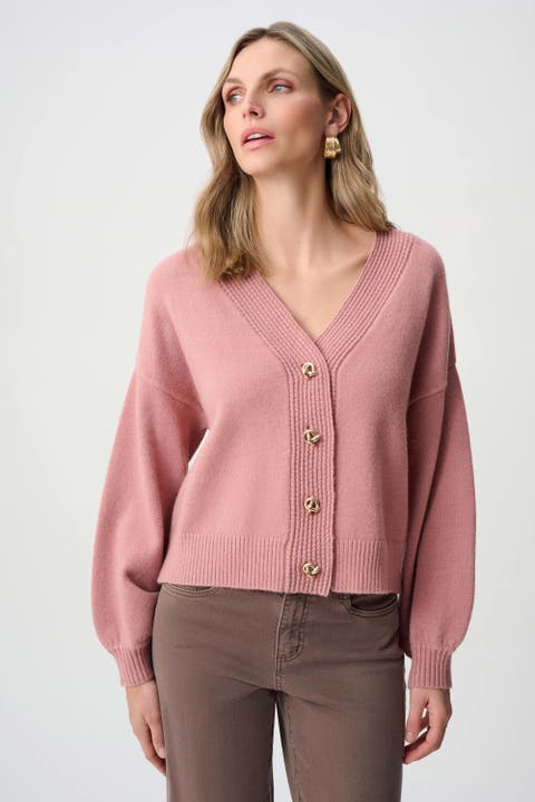 Brushed Knit V-Neck Boxy Cardigan