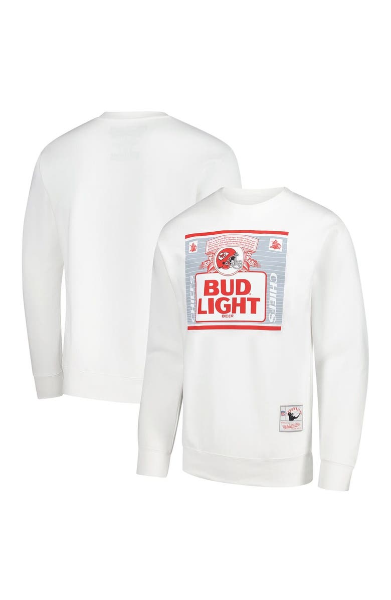 Mitchell & Ness Men's Mitchell & Ness x Bud Light White Kansas City Chiefs The Crest Pullover Sweatshirt, Main, color, 