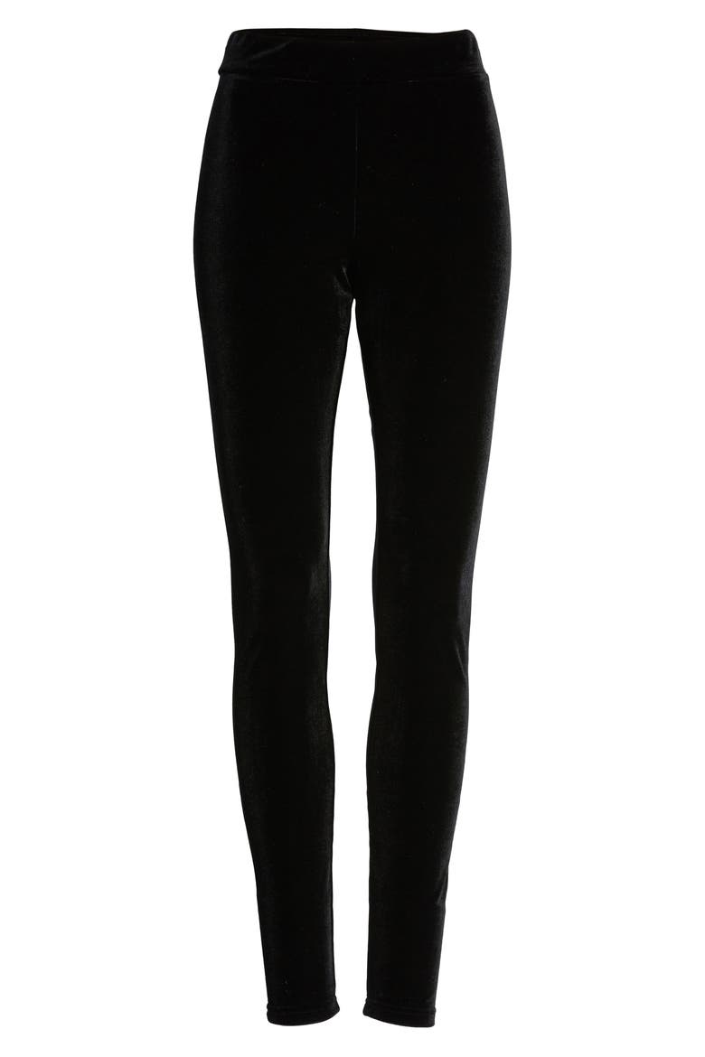Velvet Leggings, Alternate, color, BLACK