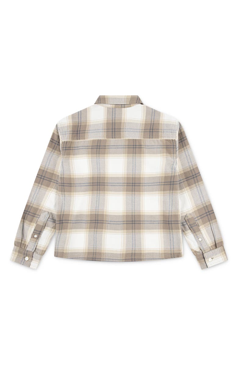 abercrombie kids Kids' Traditoinal Plaid Flannel Button-Up Shirt, Alternate, color, Jet Stream