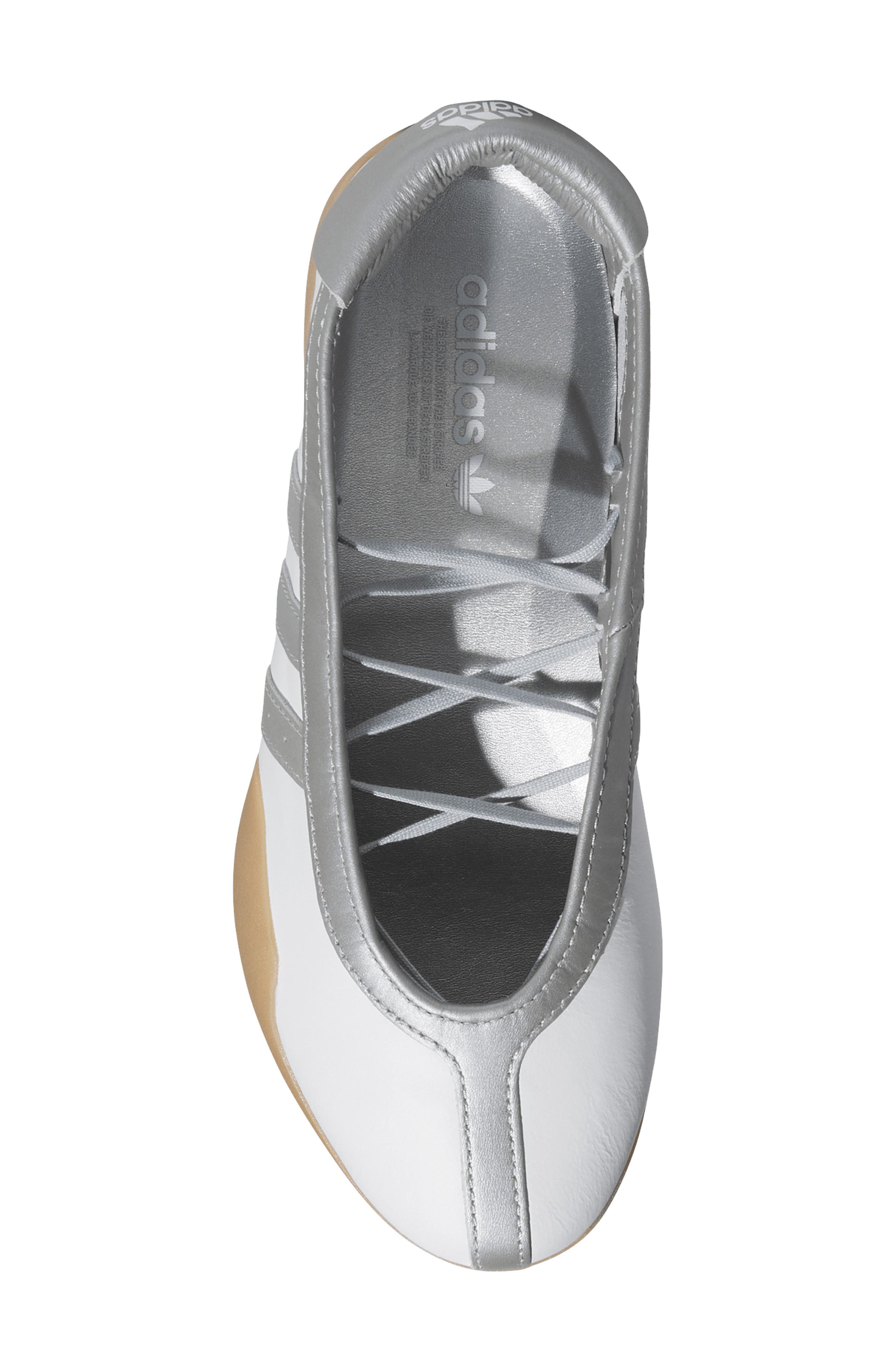 adidas Taekwondo Mei Ballet Flat, Alternate, color, White/ Silver Metallic/ Gum