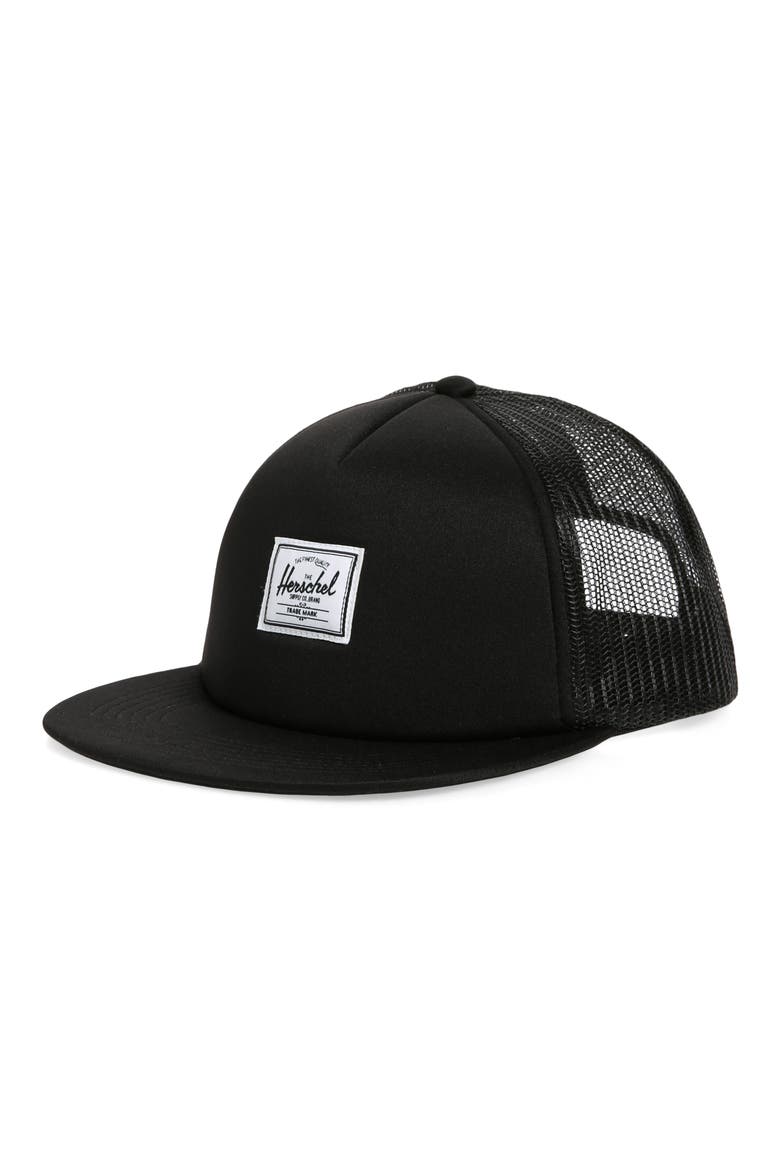 Whaler Trucker Hat, Main, color, BLACK