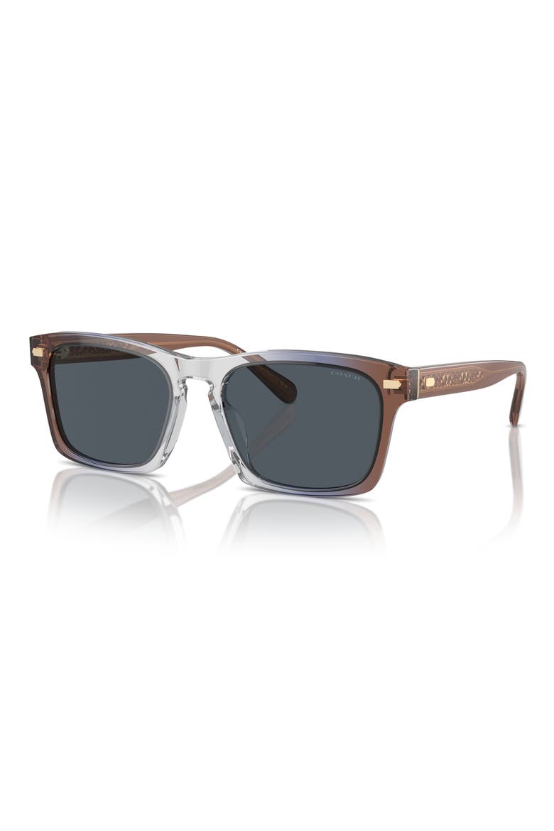 57mm Square Sunglasses, Alternate, color, PECAN BLUE GREY / BLUE GREY