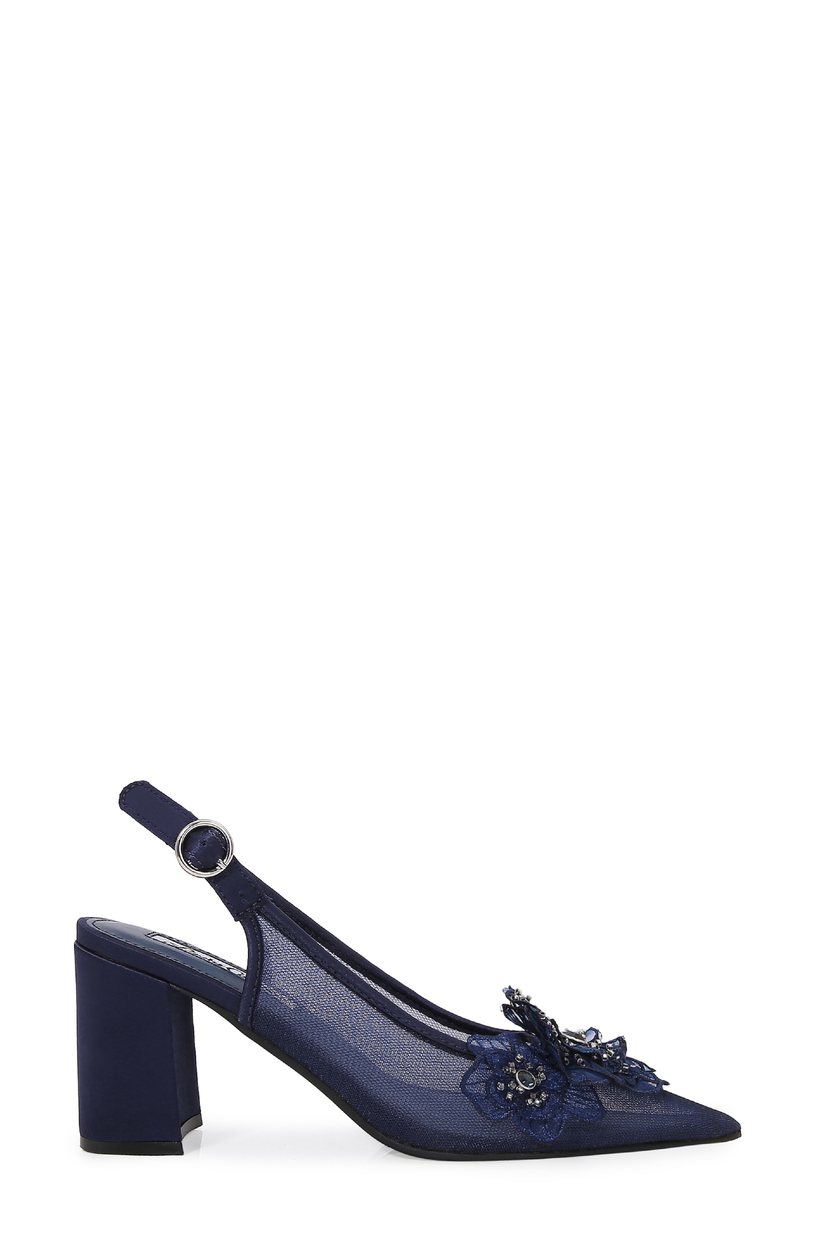 Ballroom Pointed Toe Slingback Pump, Alternate, color, NAVY