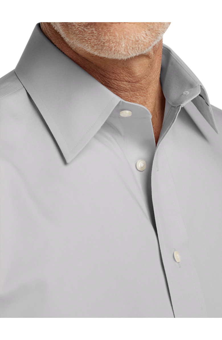 Paul Fredrick Non-iron Cotton Pinpoint Solid Point Collar French Cuff Dress Shirt, Alternate, color, Grey
