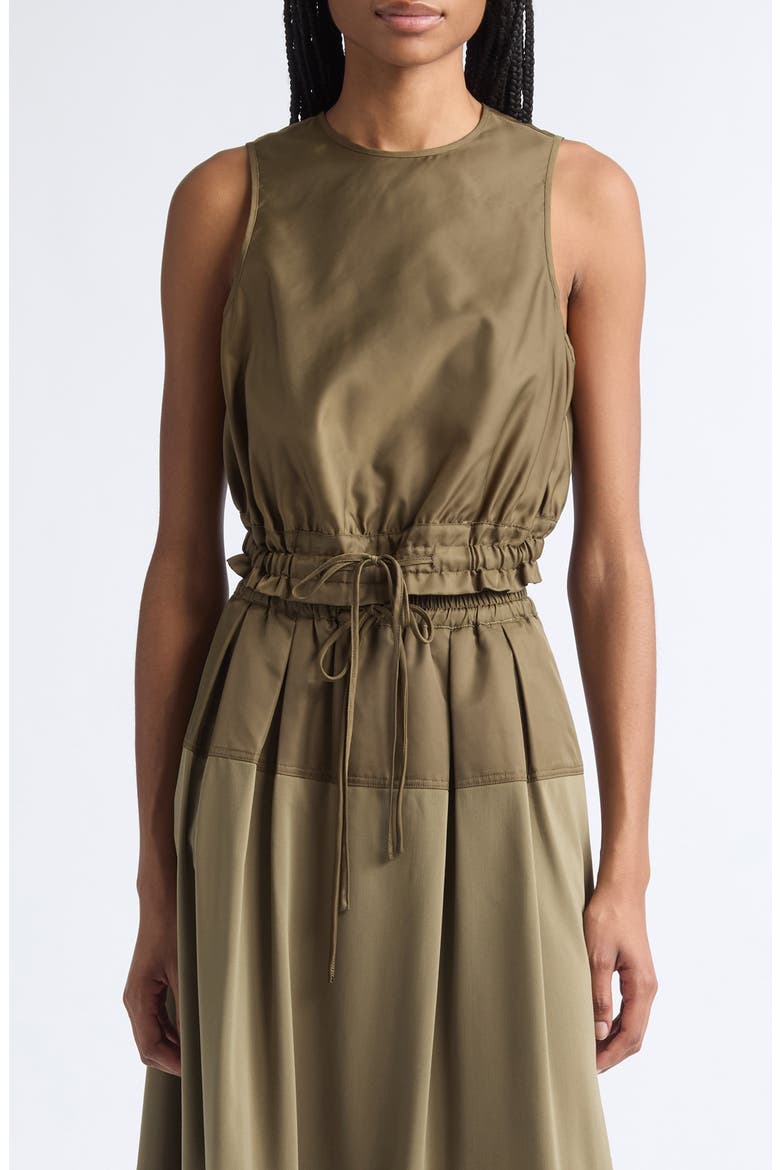 Elisabetta Cropped Nylon Tank, Main, color, DARK OLIVE