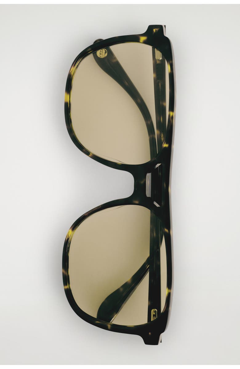COS Square-Frame Aviator Sunglasses, Alternate, color, Tortoiseshell / Yellow