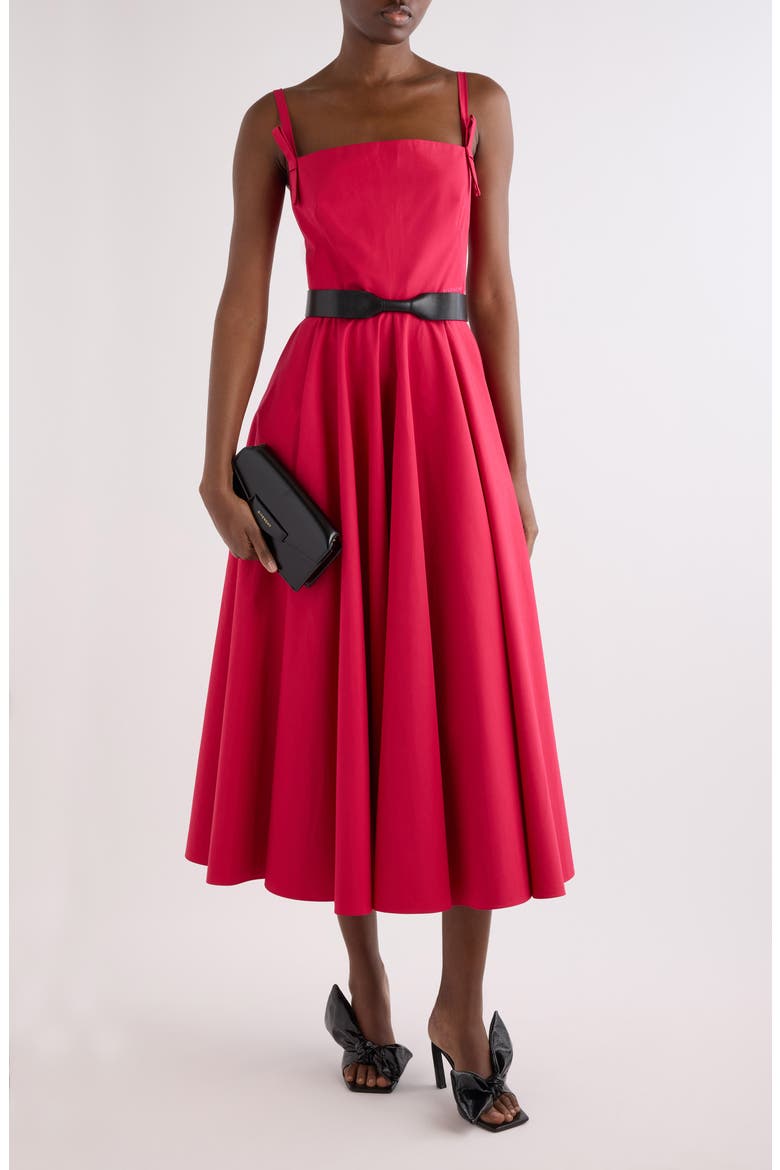 Sliced Cotton Poplin Dress, Alternate, color, LIPSTICK PINK