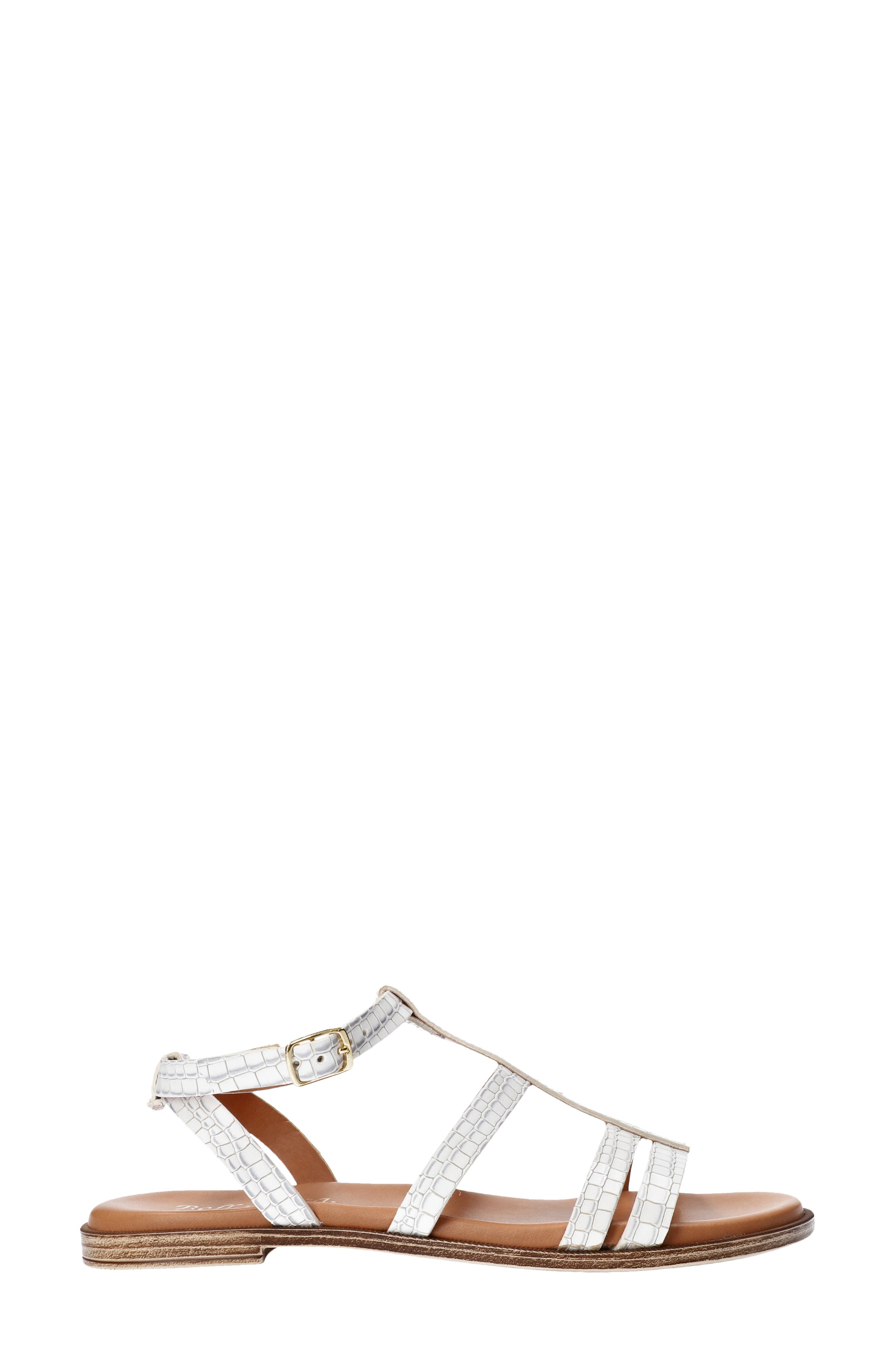 Ira Strappy Sandal, Alternate, color, WHITE CROC LEATHER