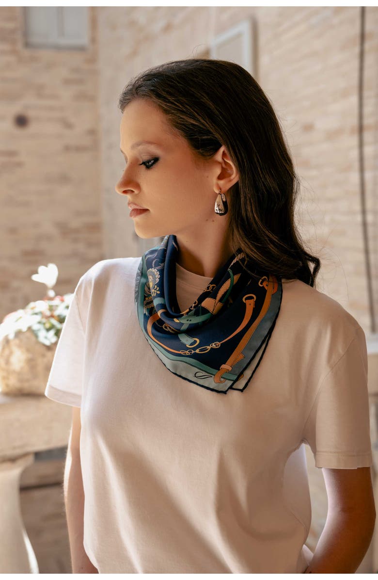 Elizabetta Camilla - Silk Bandana, Alternate, color, Blue