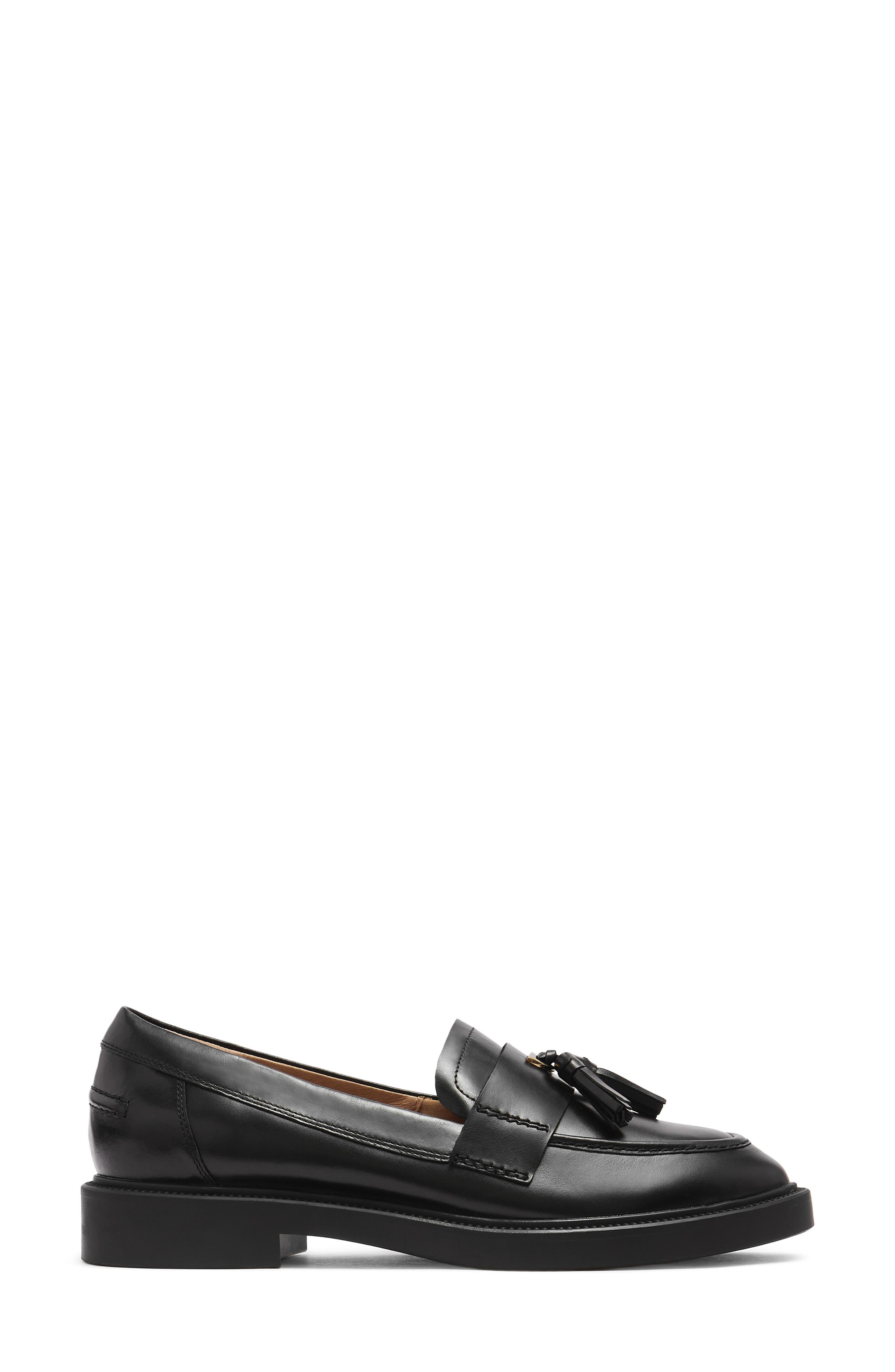 Octavia Leather Loafer, Alternate, color, BLACK POLISH