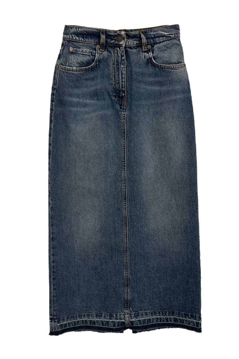 Jorgy Stone Wash Denim Skirt, Main, color, D420