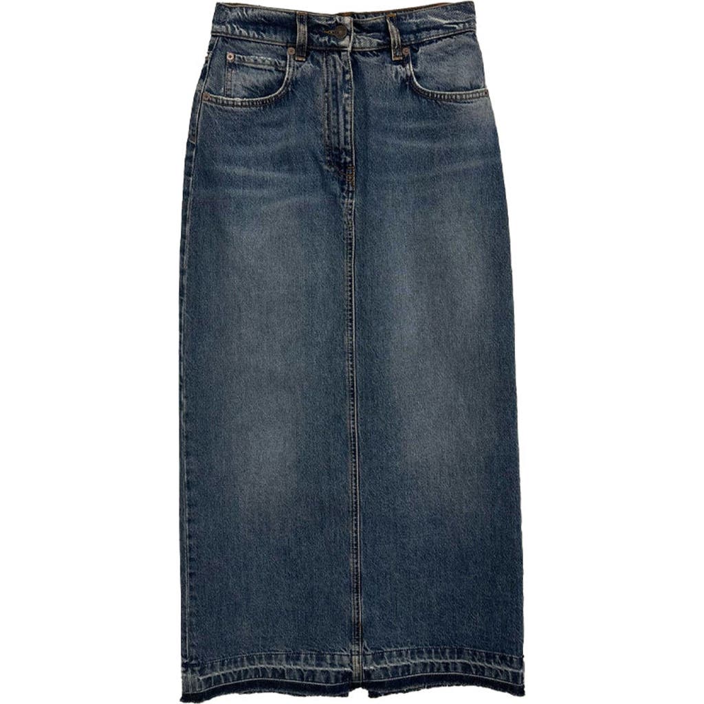 Fortela Jorgy Stone Wash Denim Skirt In Blue