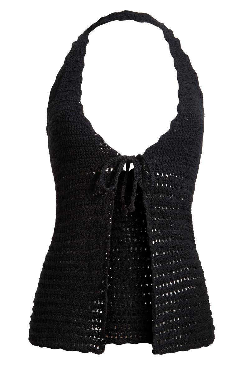 Nora Black Knit Cover-Up Top, Alternate, color, BLACK