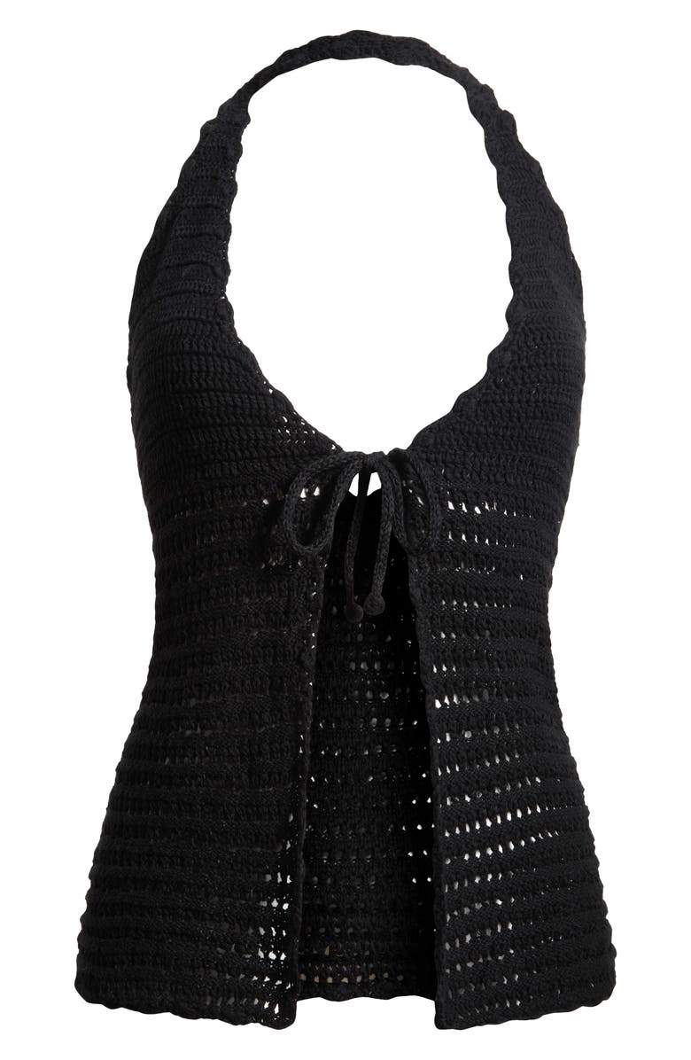 Capittana Nora Black Knit Cover-Up Top, Alternate, color, Black