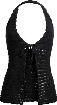 Capittana Nora Black Knit Cover-Up Top