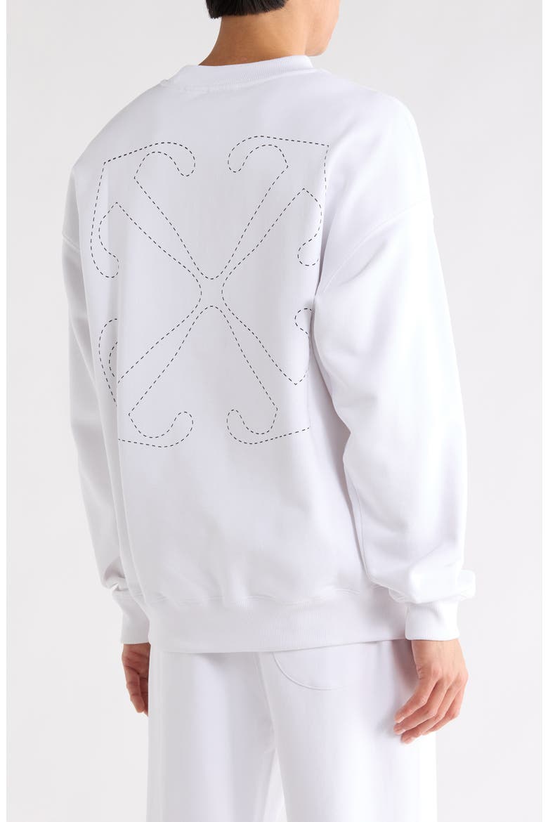 Dotted Arrow Crewneck Sweatshirt, Alternate, color, WHITE-BLACK