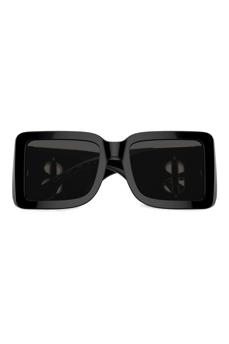 55mm Square Sunglasses, Alternate, color, BLACK