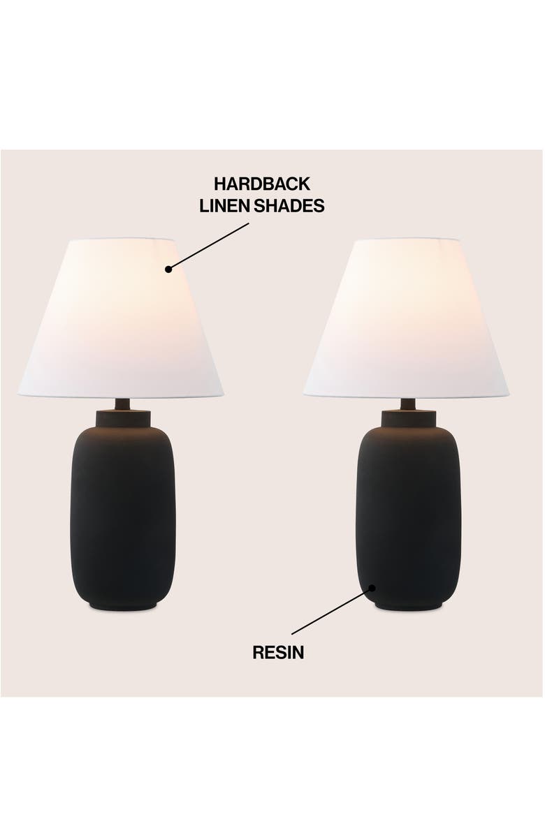 JONATHAN Y Elinore 24.5" Minimalist Scandinavian Resin/Iron Ginger Jar LED Table Lamp, Alternate, color, Matte Black