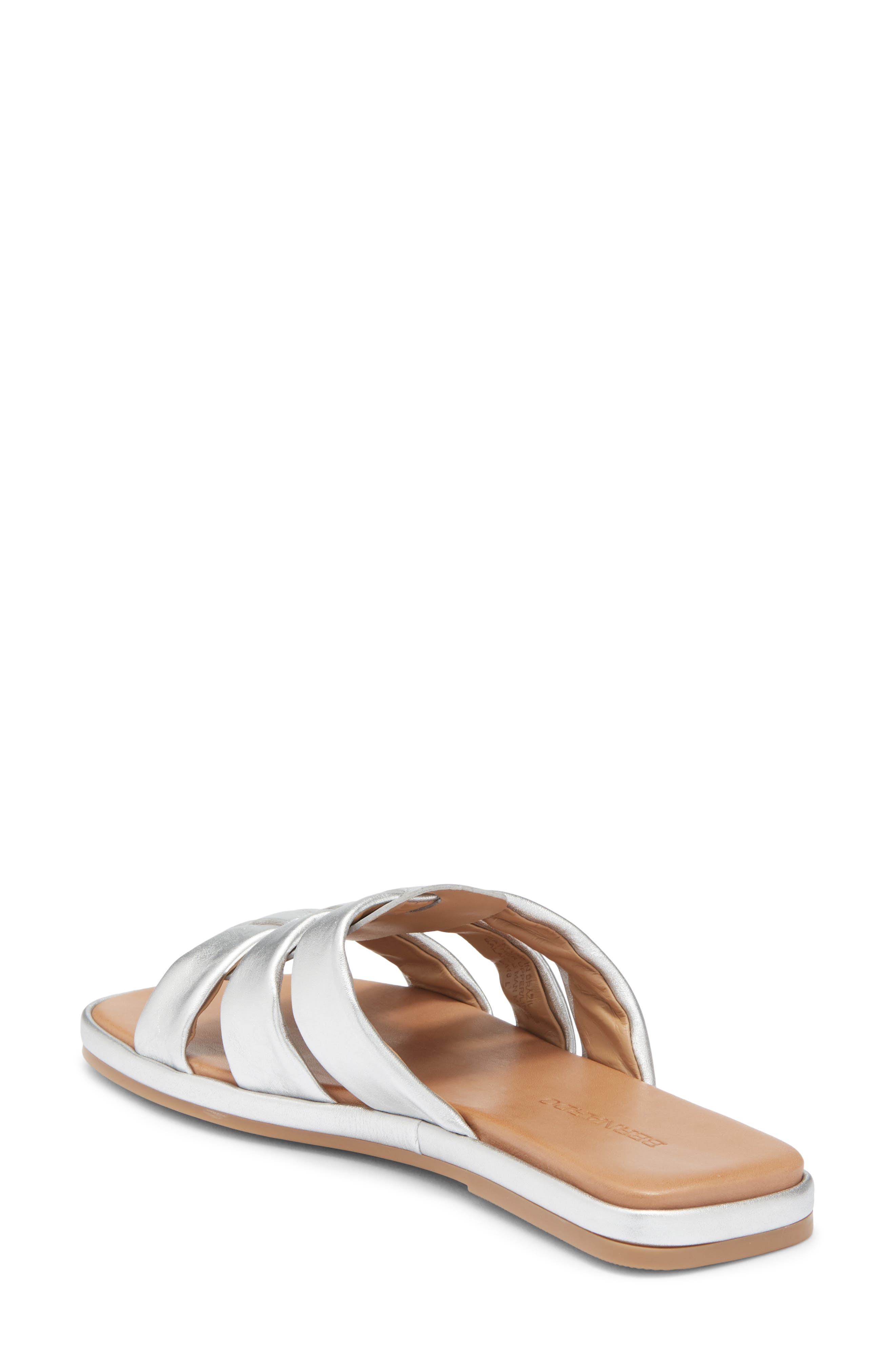 Bernardo Tamer Slide Sandal, Alternate, color, Silver Metallic Glove Leather