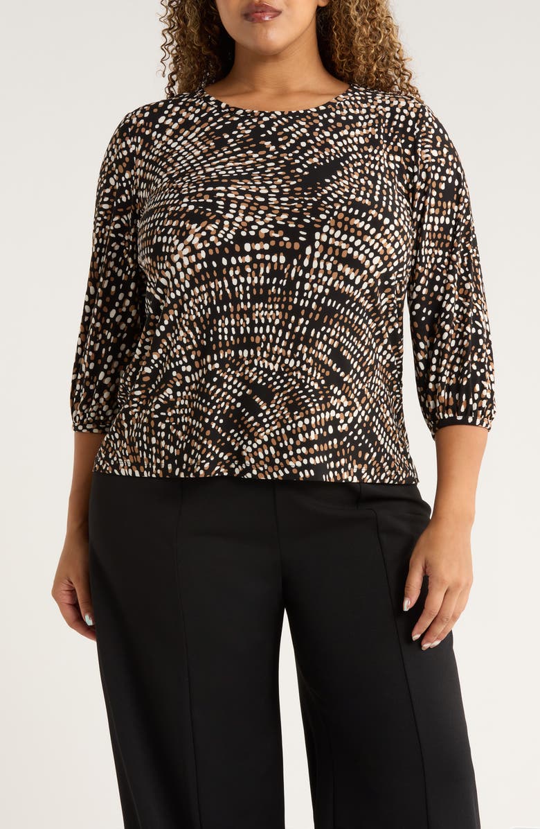 Jones New York Scattered Dot Top, Main, color, Jones Black Multi