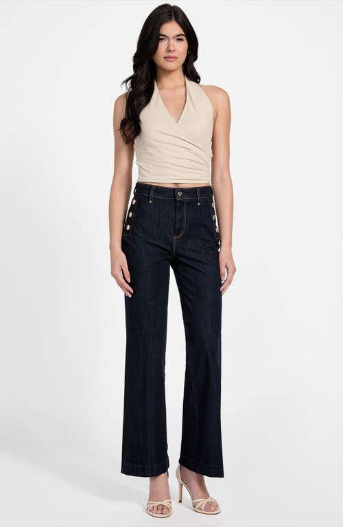 Guess New Faye High Waist Ankle Jeans In Blue