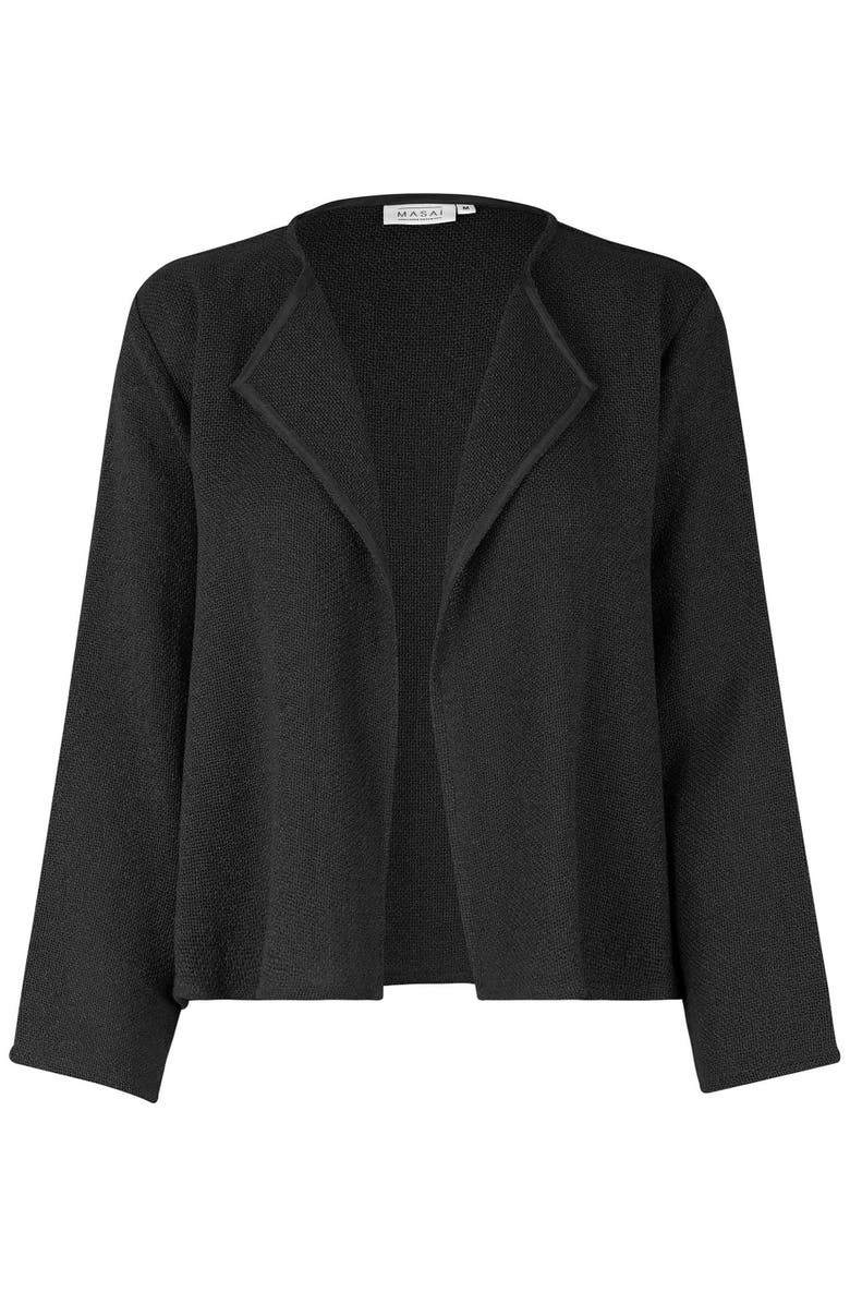 Masai Copenhagen MaJulitta Open Front Bouclé Jacket, Alternate, color, Black