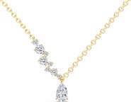 Everlee Starlight Asymmetrical Pear Lab Diamond Necklace in 14K
