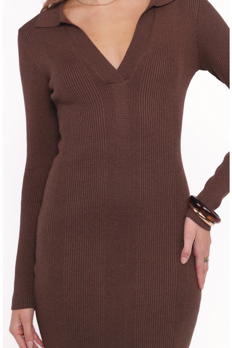 Collins Long Sleeve Sweater Dress, Alternate, color, CHOCOLATE