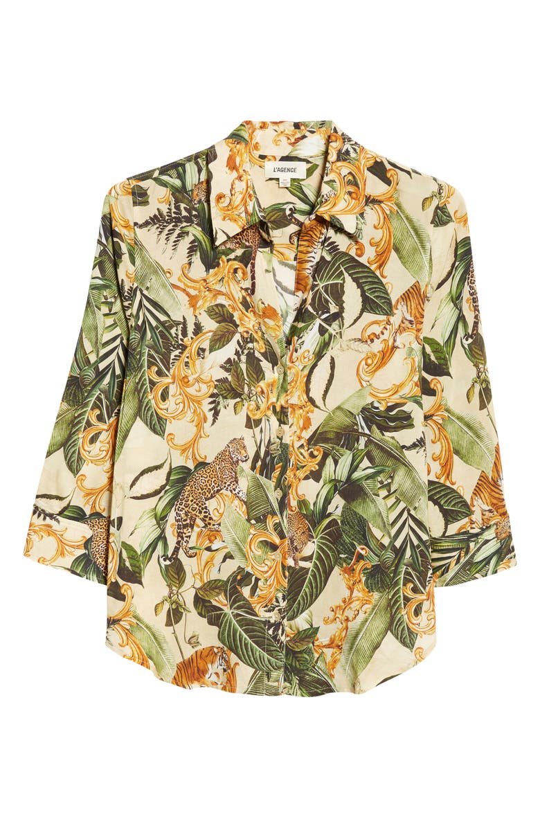 L'AGENCE Camille Print Button-Up Shirt, Alternate, color,