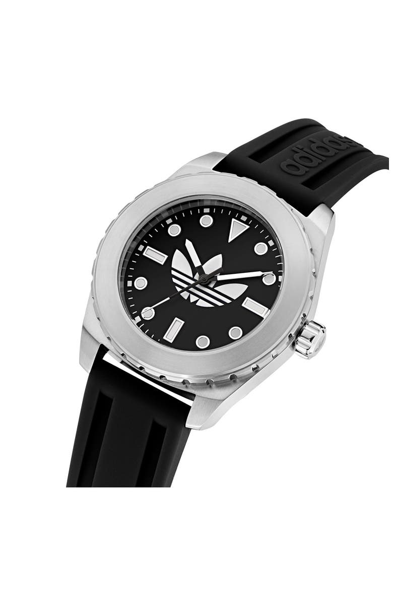 The Discoverer One Black Silicone Strap Watch, 44mm, Alternate, color, BLACK