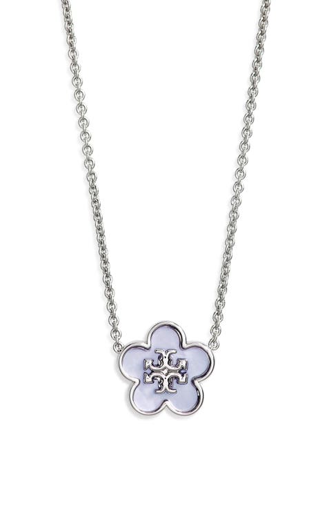 Forget Me Not Mother of Pearl Pendant Necklace