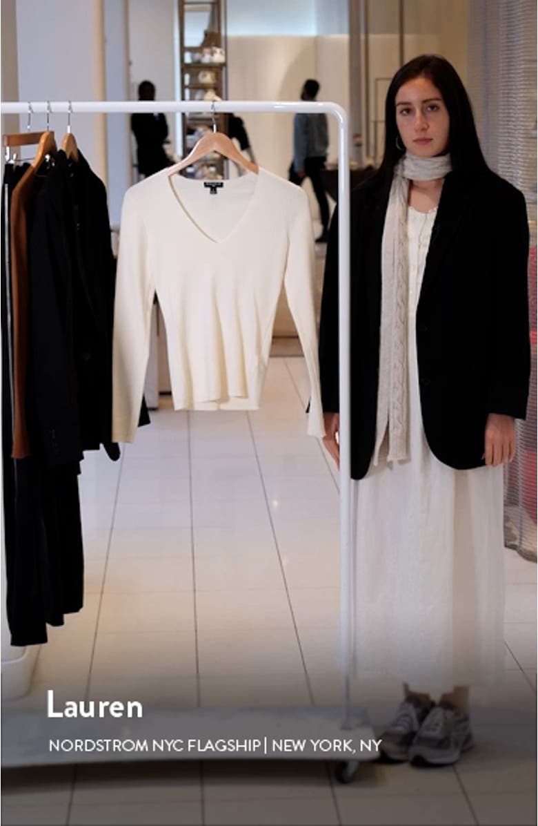 Maeve Silk Blend V-Neck Sweater, sales video thumbnail